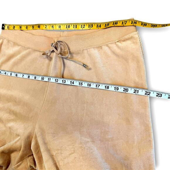 Daisy Fuentes Velvet Plush Hoodie Lounge Sweatpants Set Wide Leg Womens 1X Beige - Picture 9 of 12